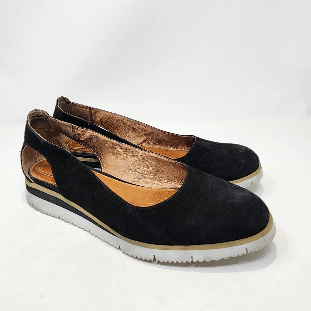 Corso Como Womens Black Suede Slip On Casual Shoes 8.5 M Cut Out Closed Toe